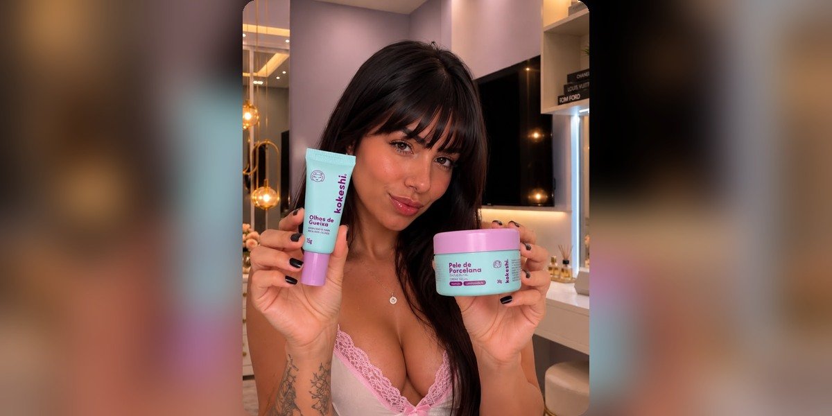 Luna apresentando produtos em um conteúdo de vídeo